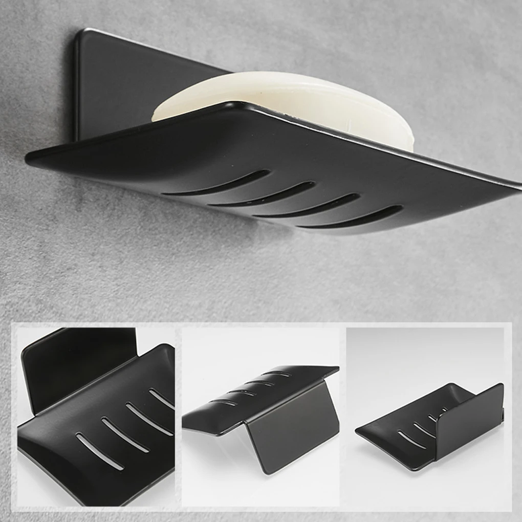 Bathroom Aluminum Alloy Soap Dish Wall Mounted Soap Sponge Holder Organizer Accessories