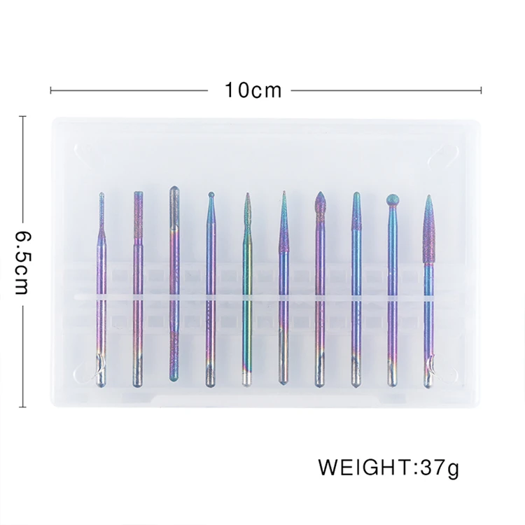 10 шт./компл. Diamond поворот радуга и сверлами для ногтей Маникюр Педикюр очистки Электрический кутикулы фрезерный аксессуары для резки инструменты