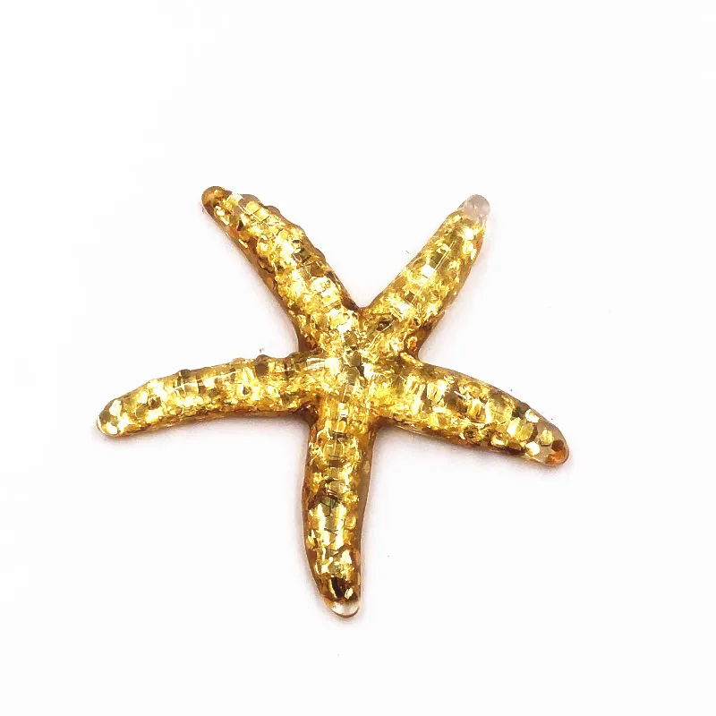 

100Pcs Golden Star Fish Resin DIY Embellishments Crafts Decorations Fashion Flat Back Ornaments Making Supplies