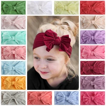 

12 Pcs Newborn Baby Headbands Nylon Hair Band Turban Knotted Girl's Hairbands Newborn Toddler Hair Accessories Baby Gift
