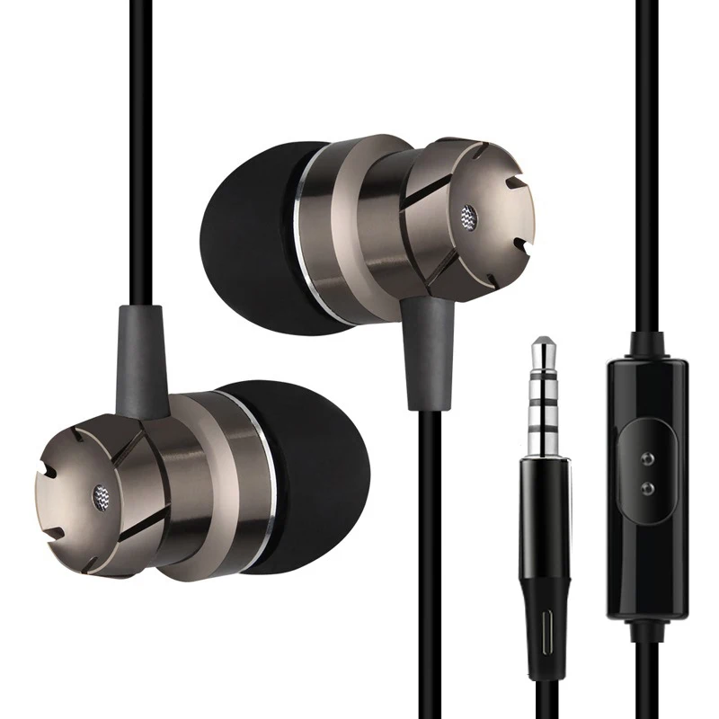 

3.5mm Wired Headset Turbo Subwoofer with Wheat Wire-Controlled Headphones In-Ear