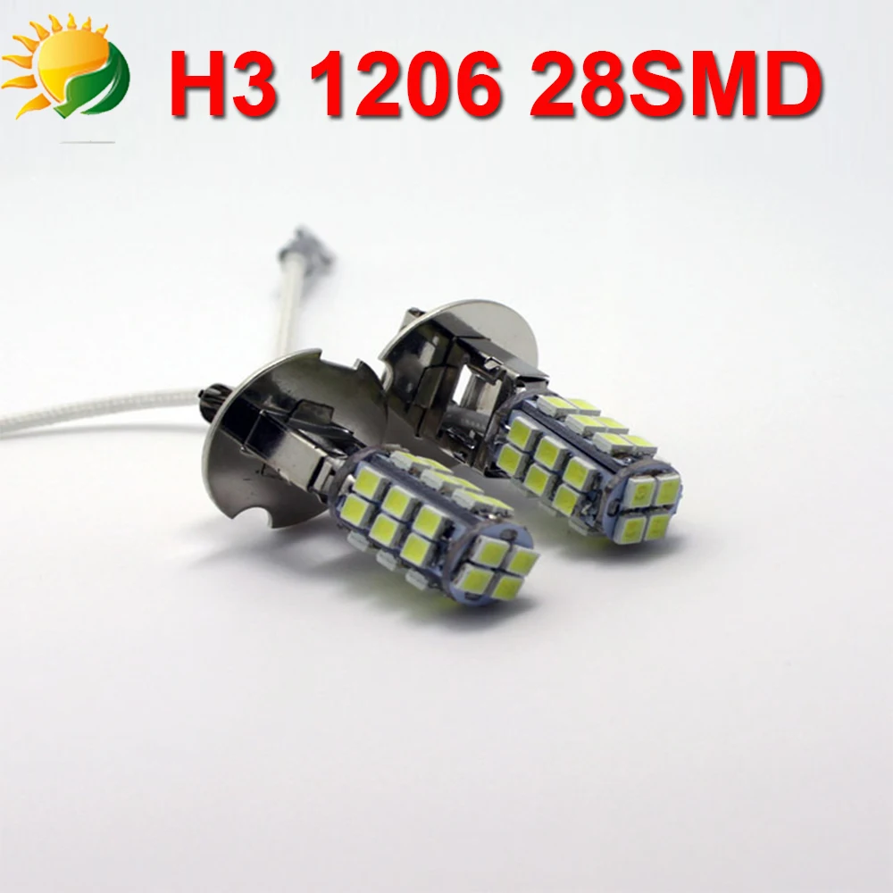 5 шт./лот новый чистый белый автомобиль H3 3528 SMD 28 LED головной противотуманный свет