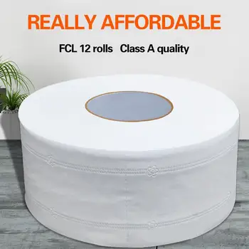

SOLEDI White Skin-Friendly Rolling Paper Strong Water Absorption Tampon Family Soft Jumbo Roll Toilet Household Baby 4-Layer