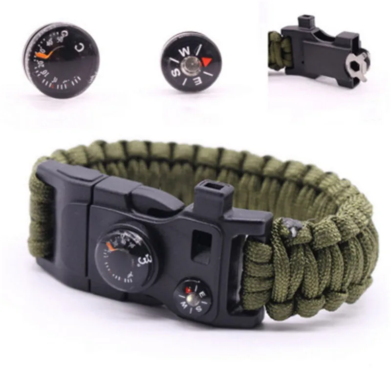 

15 In 1 Paracord Survival Bracelet Multi-function Military Emergency Camping Rescue Bracelets Escape Tactics Wrist Strap