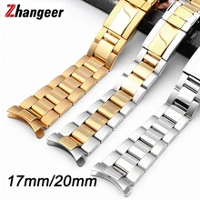 

Solid Stainless Steel Watchband For Rolex Daytona Water Ghost Submariner Watch Strap 17mm 20mm Metal Chain Wristband Accessories