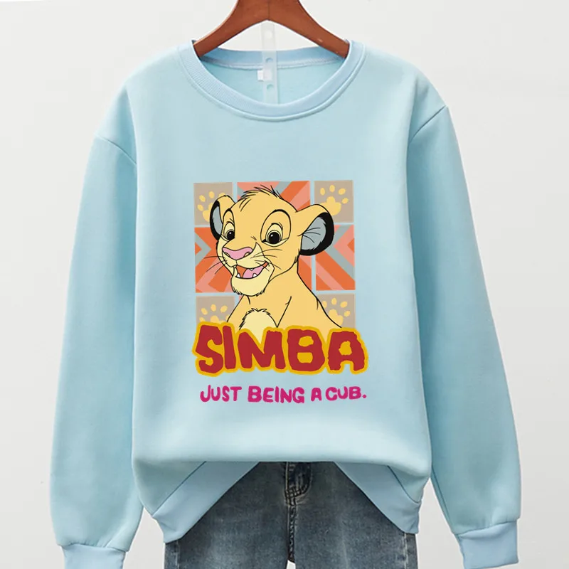 Hot US Anime Simba Hoodies Men Women 90s Aesthetic Streetwear Autumn Winter Warm Fashion The Lion King Sweatshirts Male Felmae