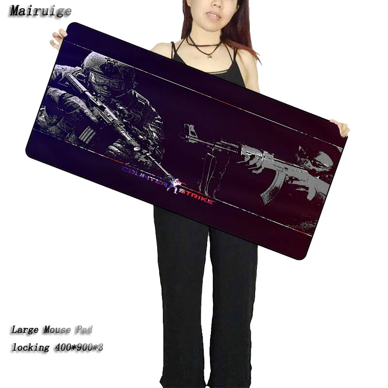  Counter Strike Gun Large Locking Edge Computer Gaming Speed Mousepad Rubber Play Mat For CSGO DOTA 