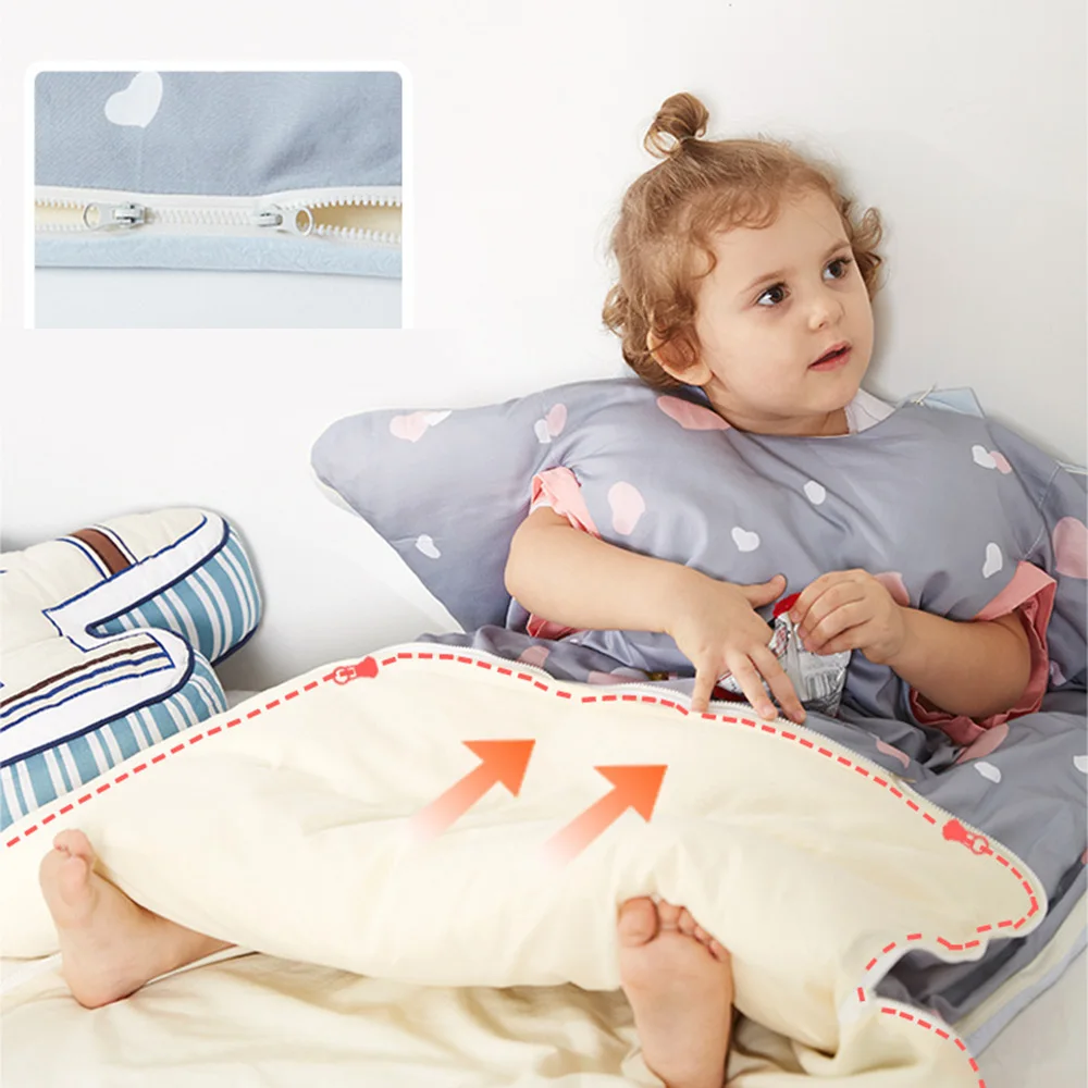 Коврик для сна для малышей, детский спальный мешок с тонкой съемной подушкой для детей дошкольного возраста, зимний спальный мешок для детей