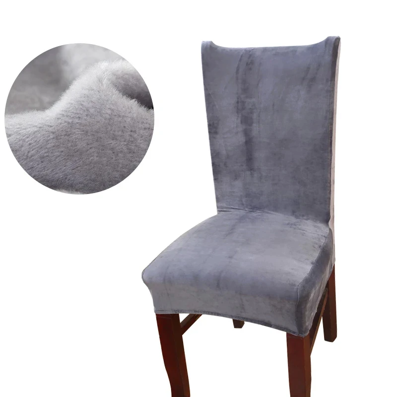 

Plush Fabric Chair Covers Velvet Thick Keep Warm Dust-Proof Slipcovers for Dining Room Wedding Office Banquet Chair Cover