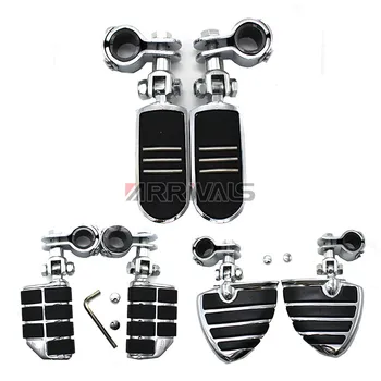 

Chrome Foot Rests FootPegs Rubber Foot Pegs Clamps For Harley 1-1/4" Footpegs Highway Footrests 32mm 25mm