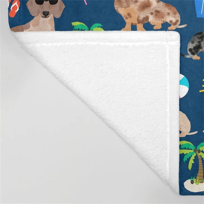 Dachshund beach sunshine summer days doxie dachsie gift must have dog gifts Throw Blanket 288