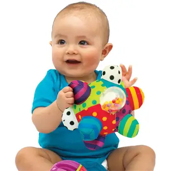 

Baby toys Hand Grasp Ball soft with sound baby rattle Children's Ring Bell Ball Learning Plush Educational Body Building Ball