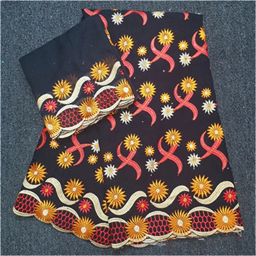 Новейший стиль Чистый хлопок Дубай кружева высокого качества африканская кружевная ткань вышитые нигерийские сухое кружево для свадебного платья 7 ярдов