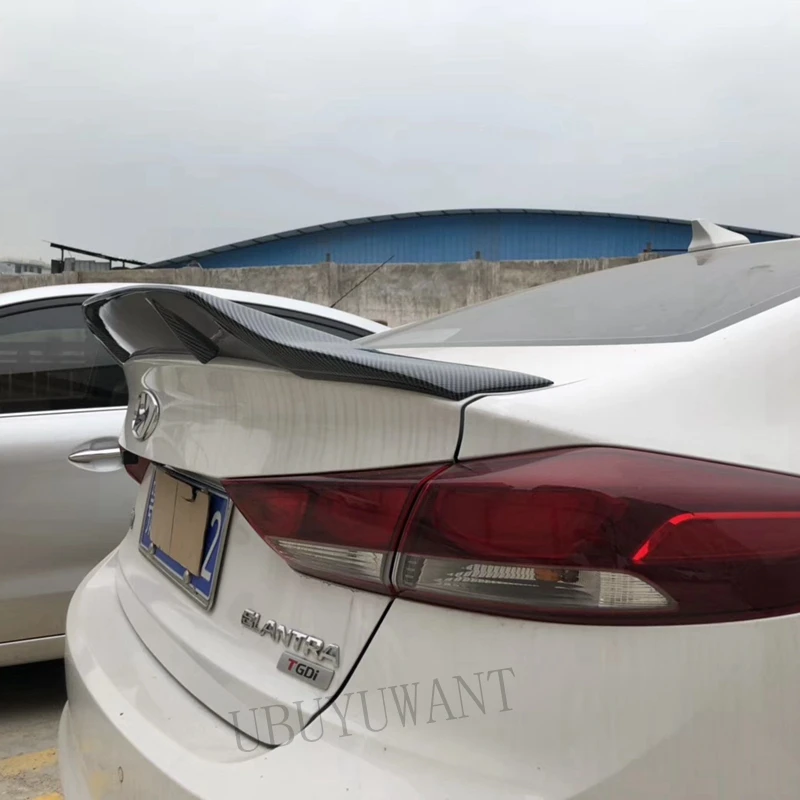 

Fit For Hyundai Elantra 2017 2018 2019 ABS / Carbon Fiber Exterior Rear Spoiler Tail Trunk Boot Wing Decoration Car Styling