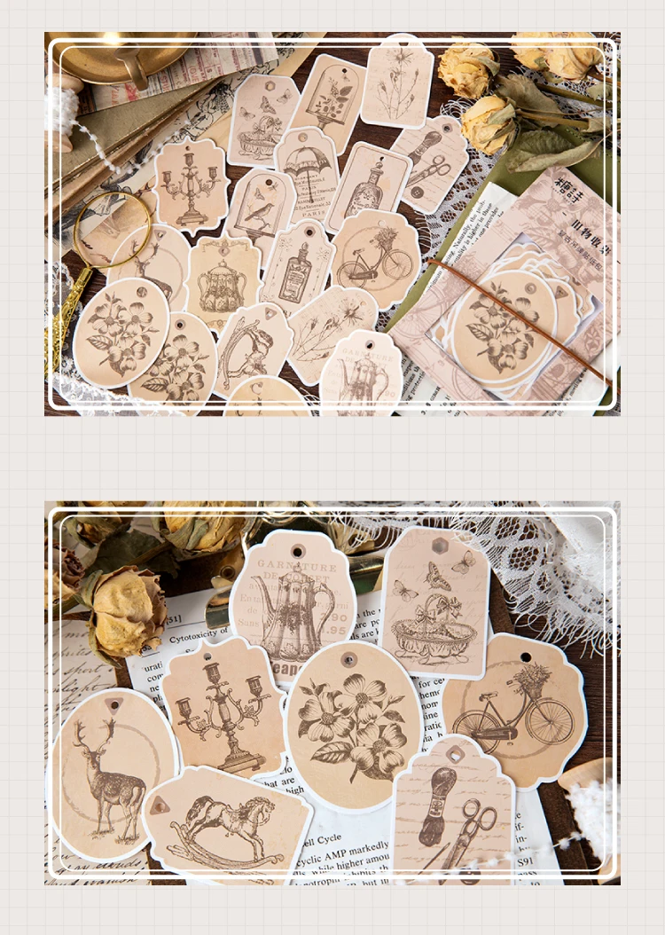Ретро растение цветок почтальон Крафтовая бирка бумага липкий блокнот для заметок дневник стационарные хлопья скрапбук декоративные открытки