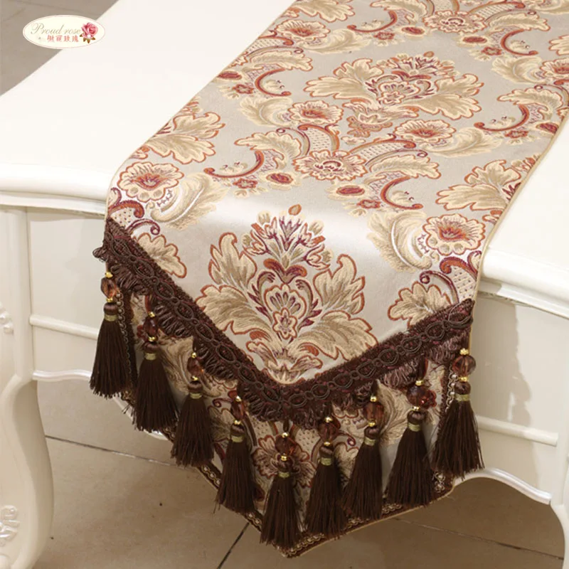 Proud Rose European style Table Runner Tassel Table Flag Fashion Household Table Runner Decoration Luxurious Bed Flag