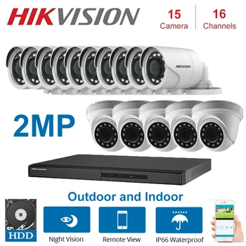 

Hikvision Monitoring Kit DS-7216HGHI-F1/N DVR + 5PCS DS-2CE56D0T-IRF + 10PCS DS-2CE16D0T-IRF cctv systeem Kits