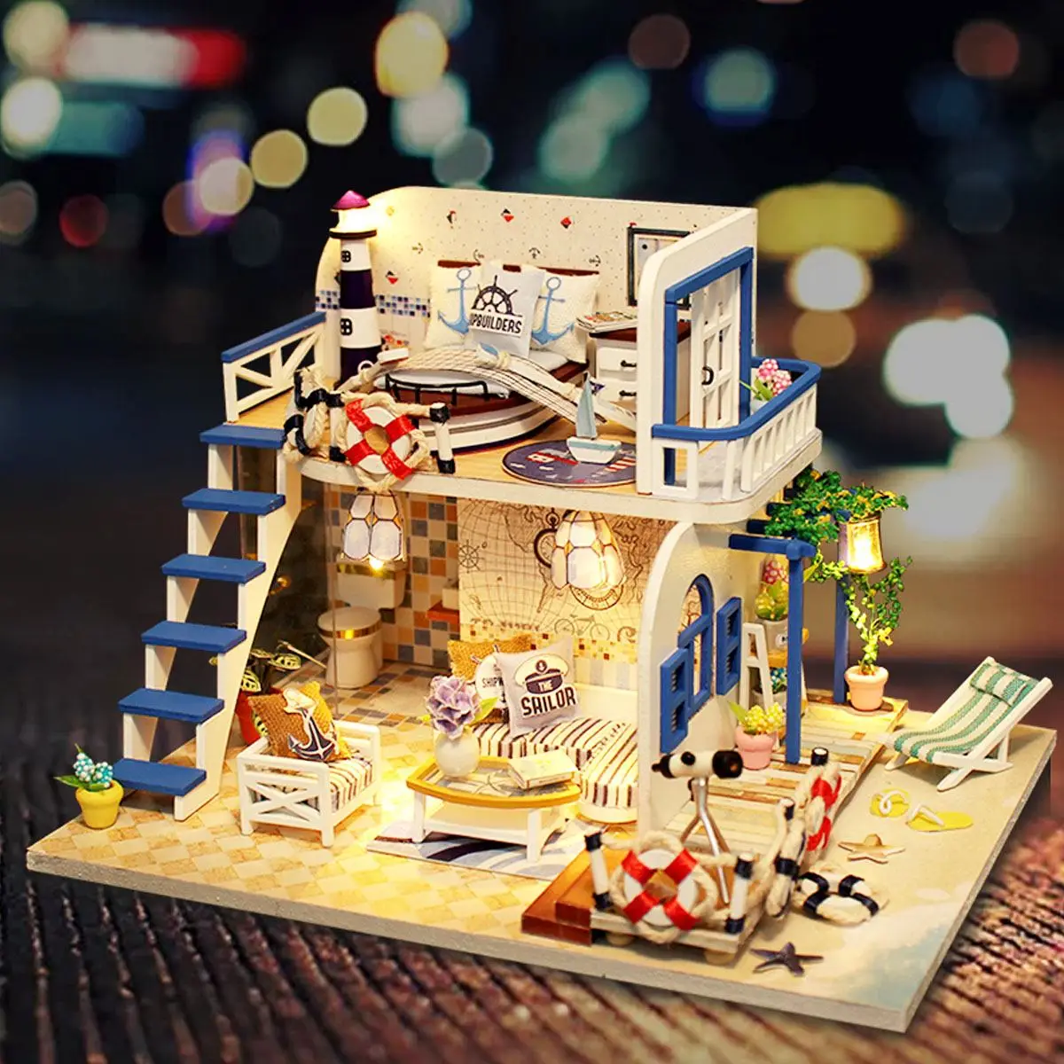 DIY кукольный дом мебель Diy Миниатюрный 3D Деревянный кукольный домик игрушки с светодиодный набор для детей на день рождения рождественские подарки