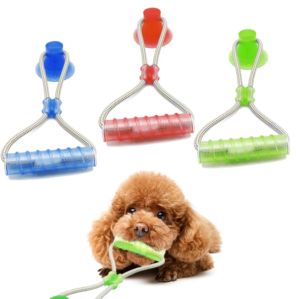 Многофункциональная игрушки для собак молярной резины Жевательная укуса, чистка зубов эластичная интерактивная игрушка игрушка для собак домашних животных щенок присоска игрушки для укусов собак