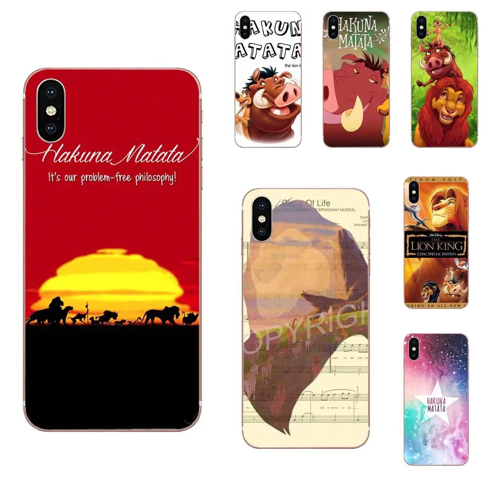 

Lovely Plastic Hard Phone Accessories Case For Xiaomi Redmi Note 2 3 3S 4 4A 4X 5 5A 6 6A Pro Plus The Lion King Hakuna Matata