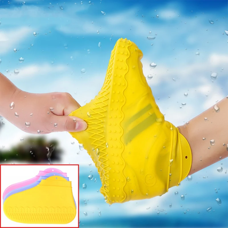 

Durable Waterproof Shoe Cover Outdoor Rainproof Hiking Silicone Skid-proof Shoe Covers Non-Slip Rain Socks Protectors
