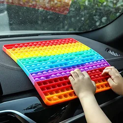 Jouet Pop Géant anti Stress pour Enfant, jeu avec Bulles à Pousser et à Enfoncer, Popit Lumineux, Grand et Simple, de Figuration, Tye Dye, 20 50cm 
