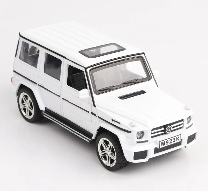 1:24 игрушечная машинка из сплава Benz G65 SUV детская игрушка машина модель моделирование звук и свет дверь оттяните назад автомобиль украшения коллекция подарок - Цвет: White