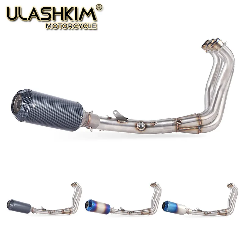 Мотоцикл Полная система углеродного волокна Escape средняя выхлопная труба без