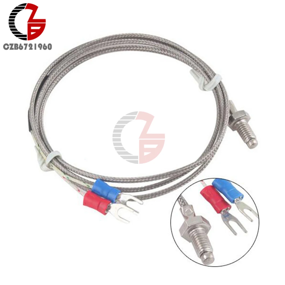 1M Thermocouple REX-C100 цифровой термостат pid регулятор температуры термометр терморегулятор 40DA SSR K термопара радиатор - Цвет: 1M Thermocouple