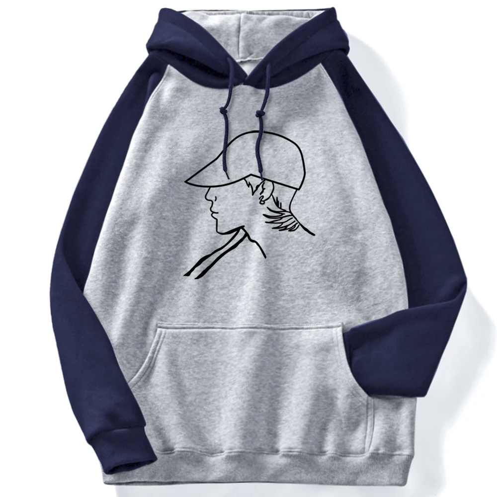 

Simple Strokes Personalized Line Print Sweatshirt Woman Vintage Harajuku Couple Hoody Long Sleeve Punk Women'S Raglan Hoodies