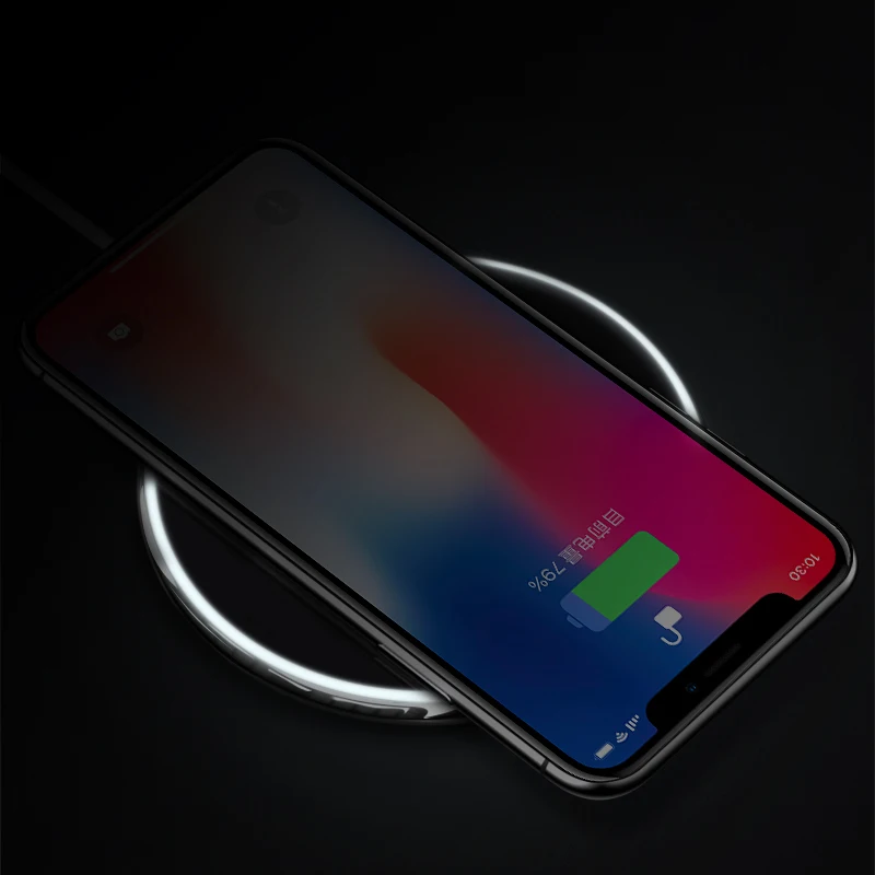 

TOTU 10W Fast Wireless Charger Pad For Iphone X XS MAX XR Desktop Charger With Lighting Cable For Samsung S9 Note 10 Charging