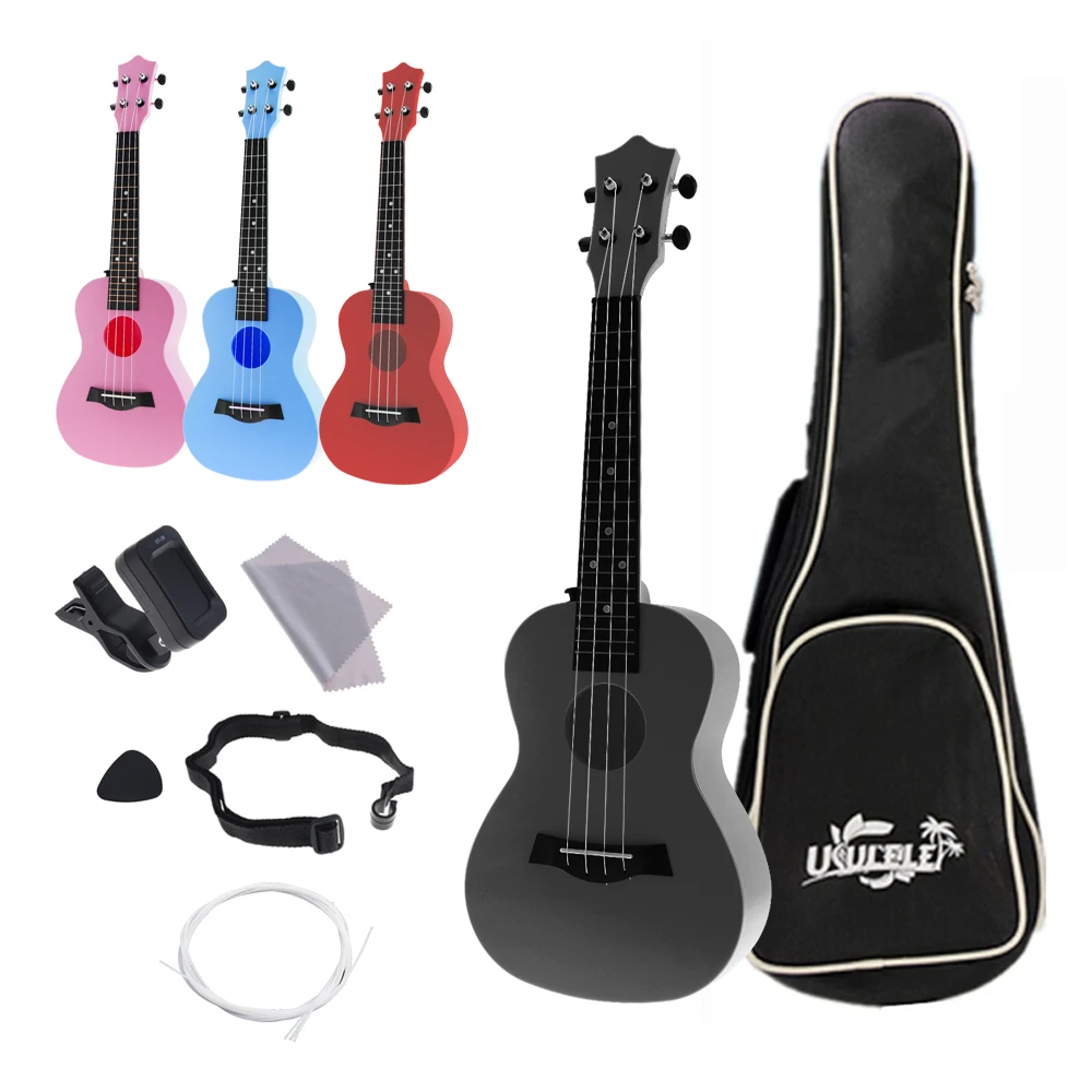

4 Strings 23 Inch Concert Ukulele Full Kit Acoustic Colorful Hawaii Guitar Guitarra Instrument for Kids and Music Beginner