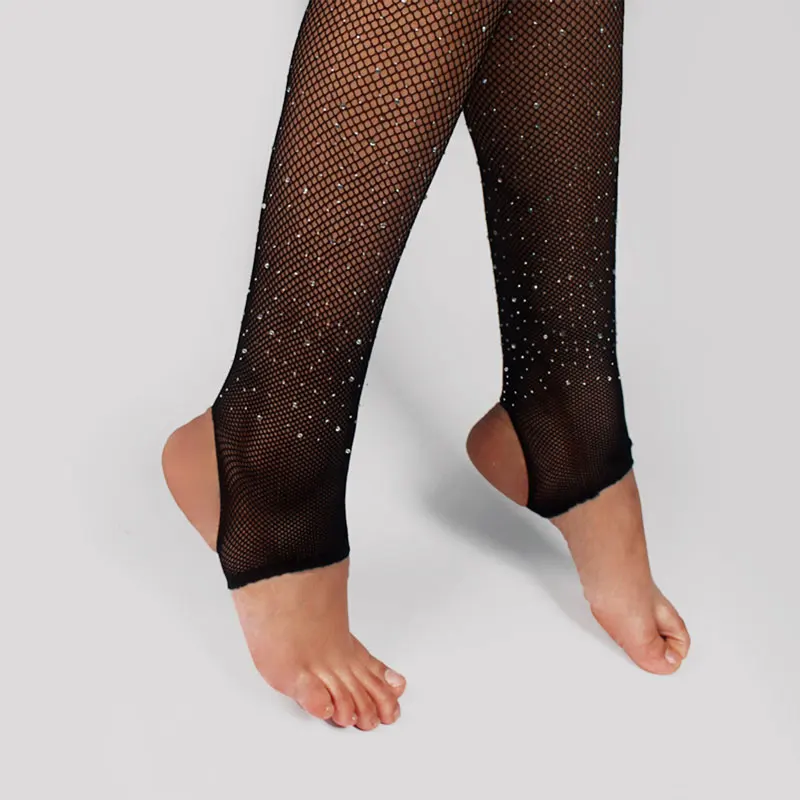 Rhinestone Stirrup Fishnet Tights 