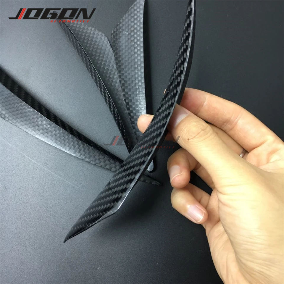 4Pcs Front Bumper Canards Lip Splitter Fins Carbon Fiber Spoiler