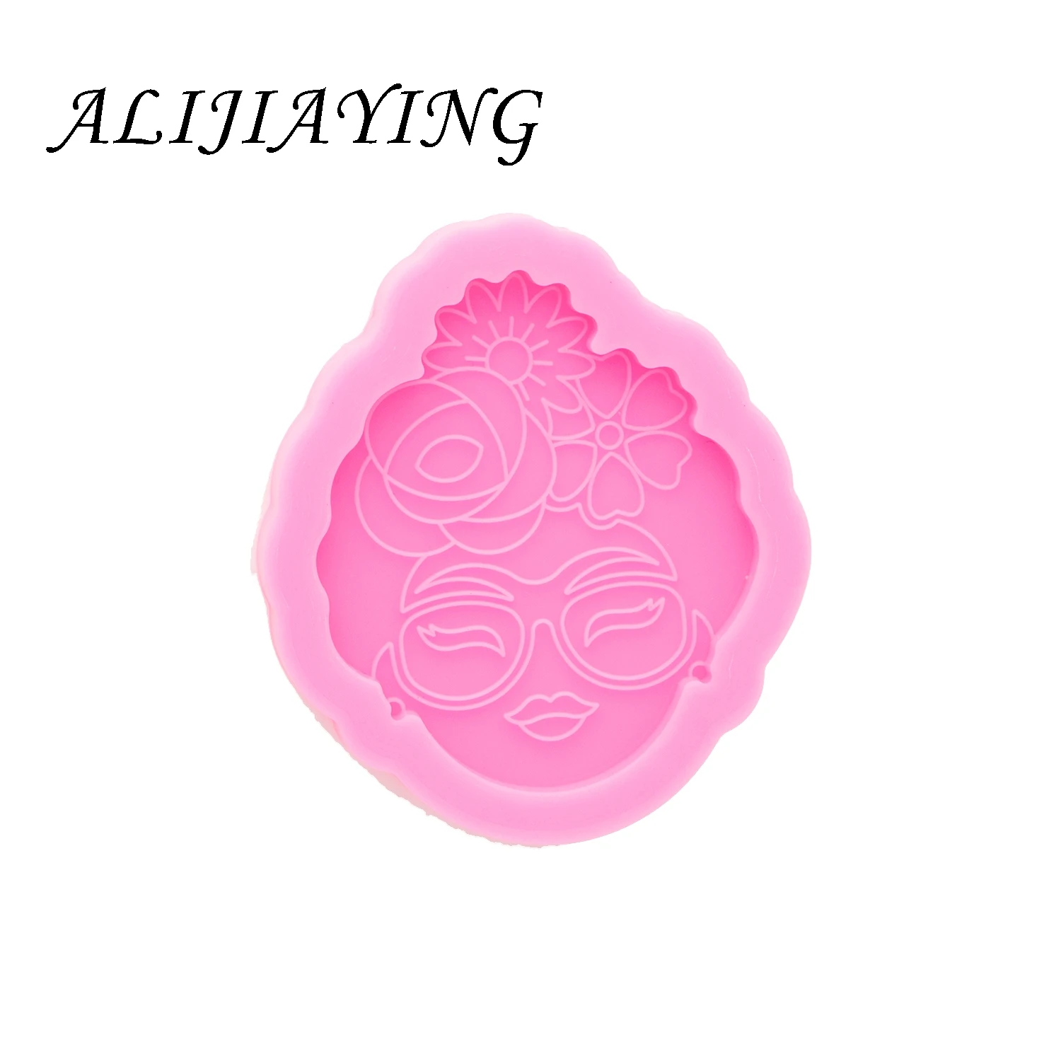 Shiny Silikon Afro Form Abzeichen Reel für Schmuck-Mädchen Harz Crafting Keychain Form mit Epoxy-Form Harz Handwerk DY0798 – Detail 15