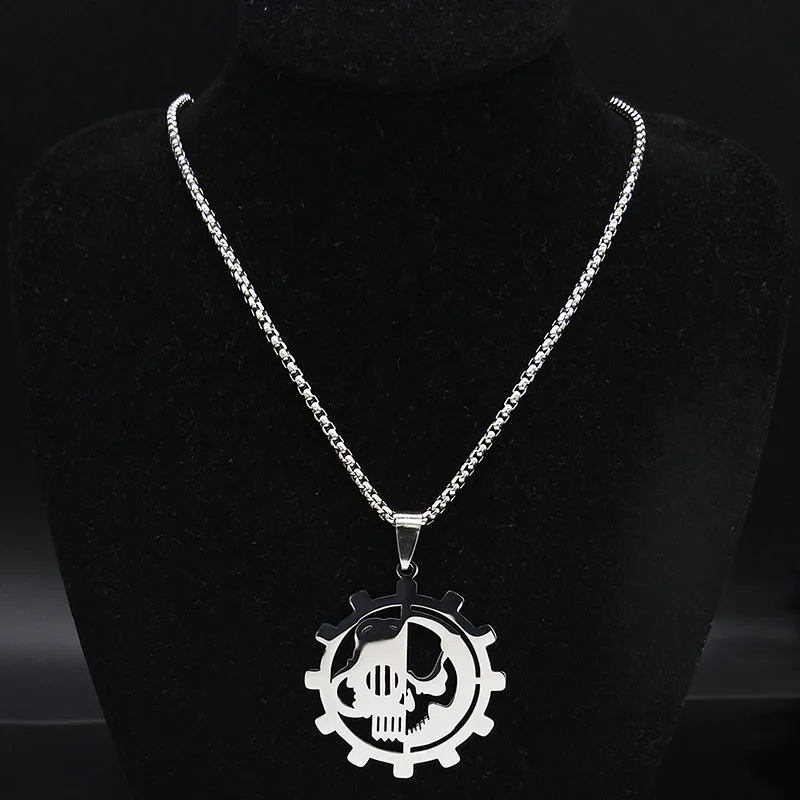 Adeptus Mechanicus Warhammer 40k 40000 нержавеющая сталь кулон ожерелье для мужчин армейская партия Ork Tau ювелирные изделия gargantilla N19928