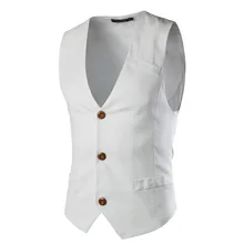 Мужская деловая жилетка с перекрещивающимися границами для Amazon, приталенный однобортный мужской повседневный жилет