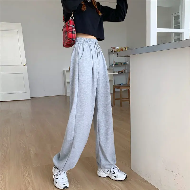 Jogging Streetwear Women 2020 New Baggy Pants Women Fashion Gray Cotton Sports Pants High Waisted Black Trousers Plus Size