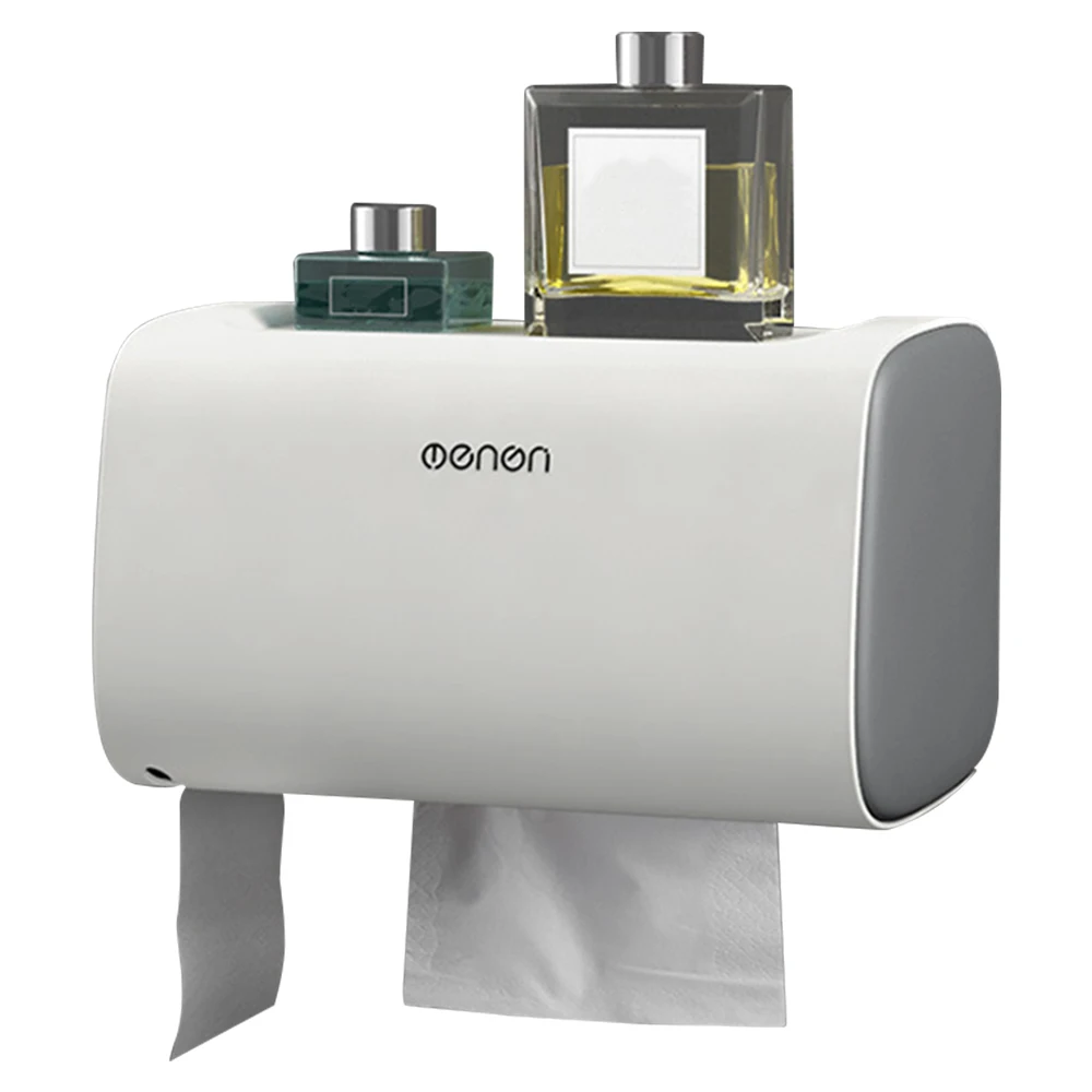 

Bathroom Toilet Tissue Dispenser Wall Mounted No-Drilling Garbage Bags Paper Towel Dispenser Home Paper Extraction Dispenser