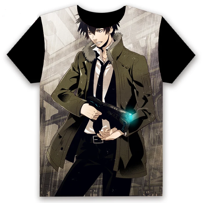 Модная футболка аниме Psycho-Pass Kougami Shin'ya Tsunemori, топы с короткими рукавами для косплея, повседневная черная футболка унисекс, летняя забавная футболка - Цвет: 16