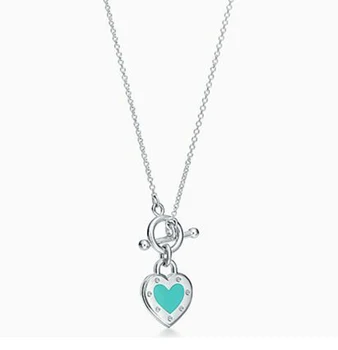 

1:1 high-end female jewelry with logo. Sterling Silver fashion tag clavicle necklace free shpping