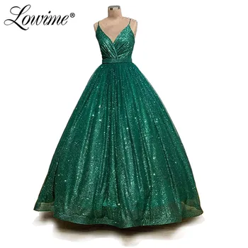 

Robe De Soiree Green Glitter Spaghetti Straps Prom Dresses 2020 Pageant Party Gown Aibye Turkish Middle East Women Evening Dress