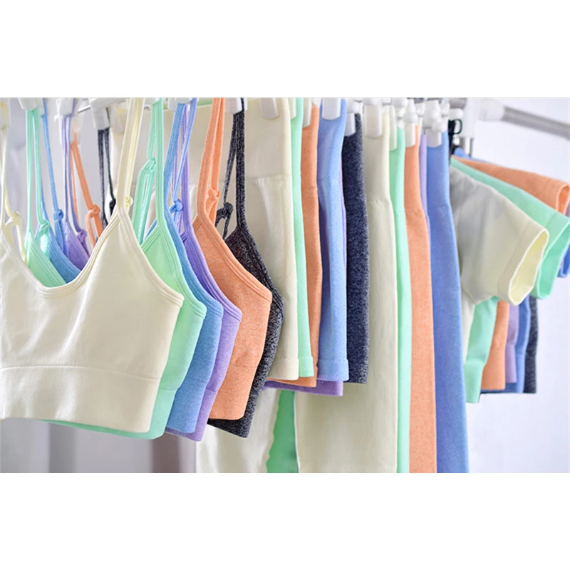 Sports Set Women 2PCS Crop Top T-shirt Bra Legging Workout Outfit Fitness Yoga Gym Sets