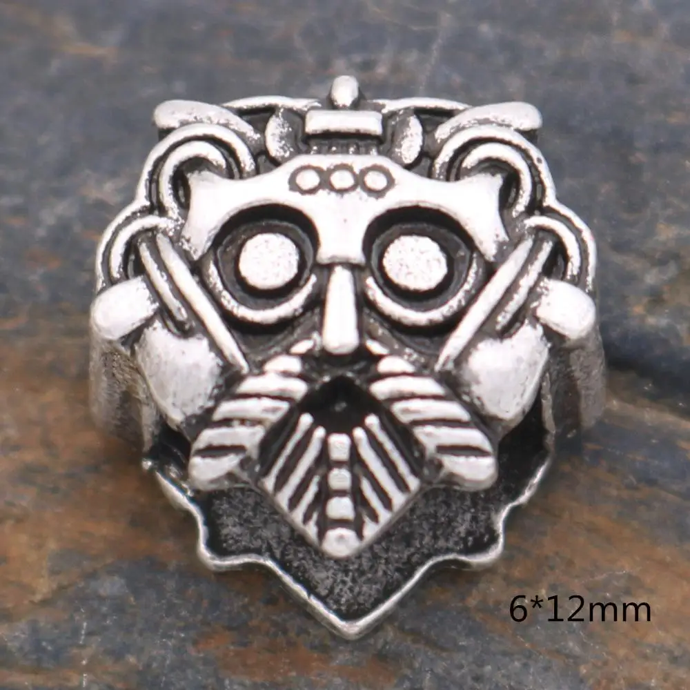 Slavic Silver Бусины для волос Viking, руны для изготовления ювелирных изделий, рунические буквы из троицы, металлические разделители с большим отверстием, аксессуары для бусин, очаровательный браслет - Цвет: Slavic Silver