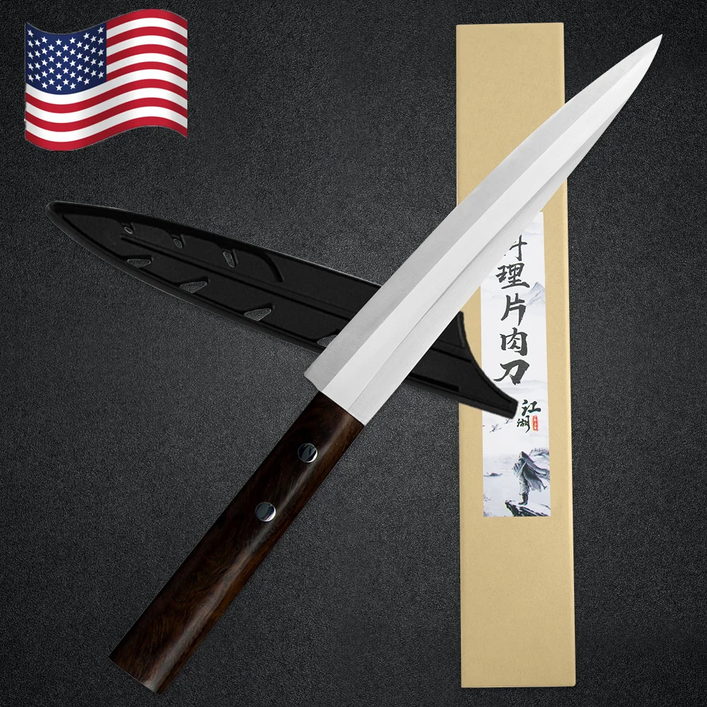 8'' Inch Stainless Steel Sushi Sashimi Salmon Knife Fillet Deboning