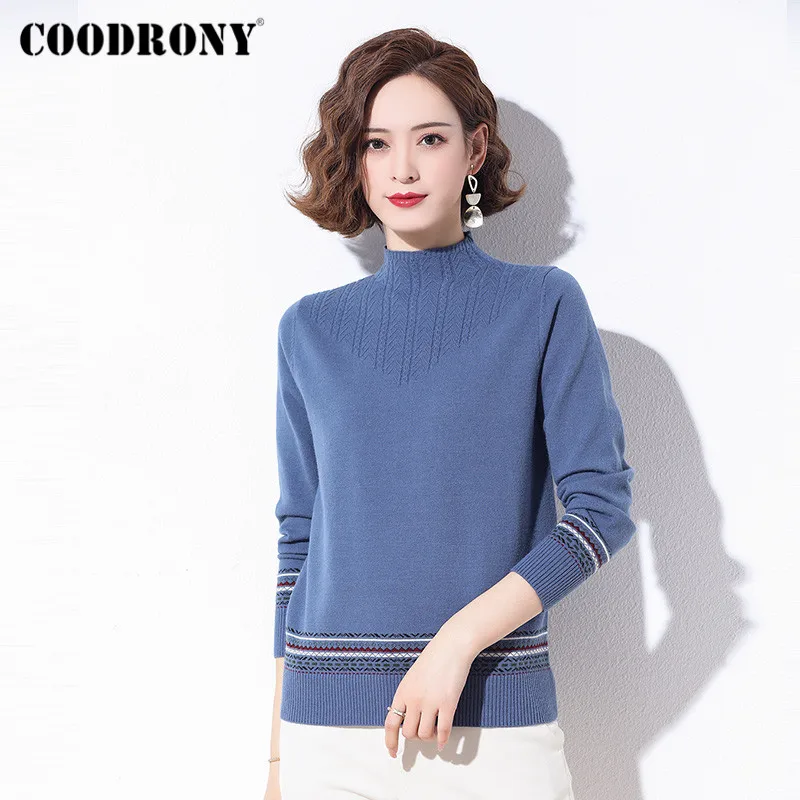 COODRONY Brand Autumn Winter Criss-Cross Knitting Pullovers Sweater Women 2020 Casual Solid Color Slim Jumpers Female W1101