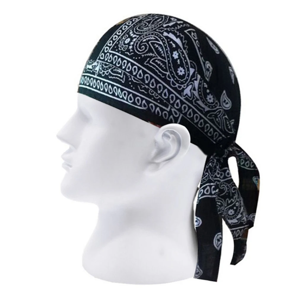 Men Pirate Hat Hip-hop Paisley Print Motorcycle Wrap Biker Hat Cotton Cycling Bandana Headscarf Man Skull Cap Headscarf cycling bandana bandana headscarf cotton bandana bandana neck cover multifunctional bandana motorcycle bandana