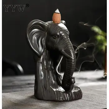 

Ganesha Backflow Incense Burner Waterfall Incense Burner Holder Ceramic Ganesha Decoration Censer Incense Waterfall Burner