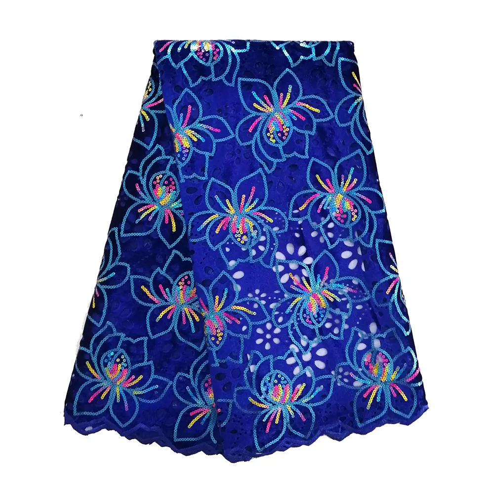 Royal blue lace fabric-50777 (4)