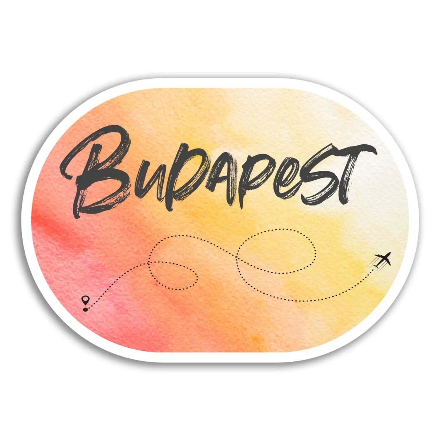 10 cm de Large DestinationVinyl 2 x 10cm Hongrie Carte Autocollants en Vinyle Budapest Sticker Laptop Bagages # 17014 